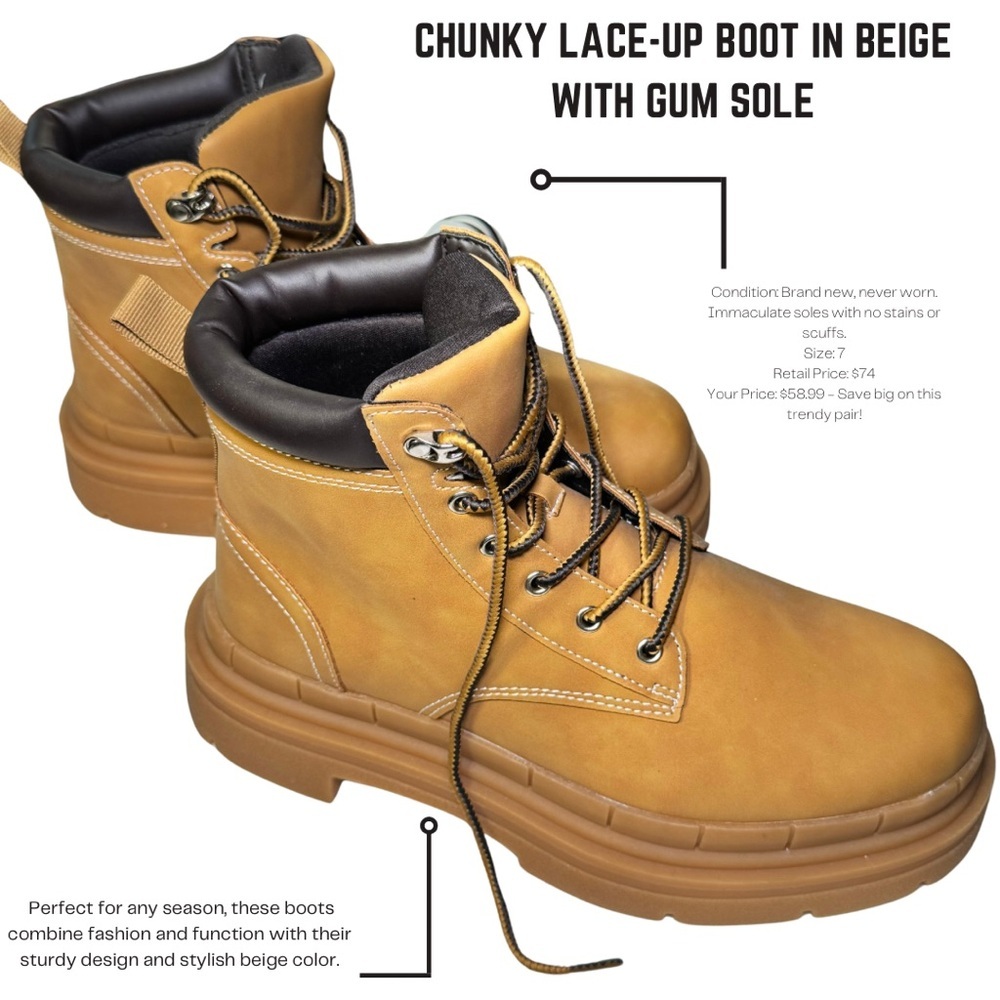 Chunky Lace Up Boot
